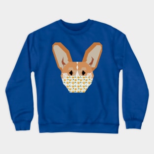 Dog Wearing Pixel Flower Mask Crewneck Sweatshirt